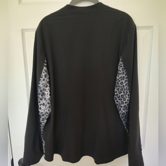 Chico's Zenergy Nema Jacket Black Leopard Zip Up XL - Picture 2 of 8
